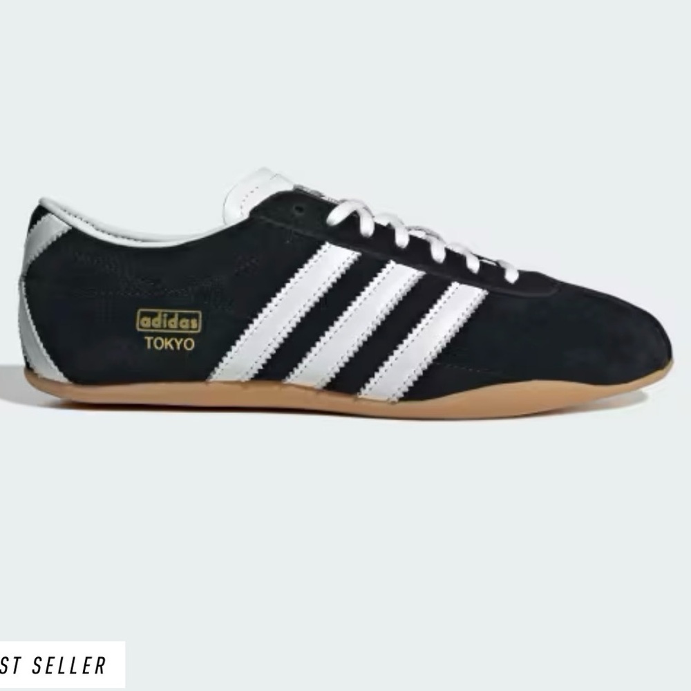 Adidas Tokyo Black Sneakers with White Stripes